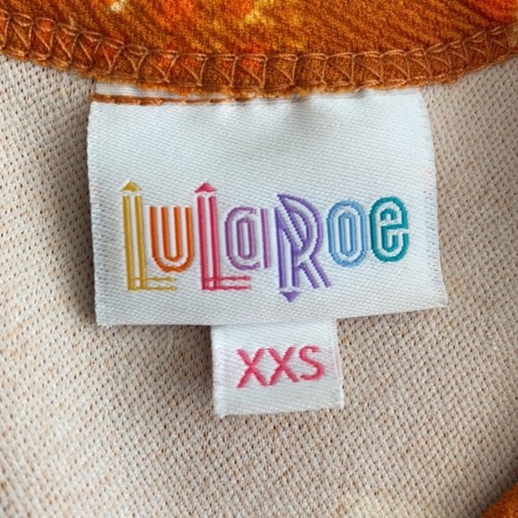 LuLaRoe Amelia Orange Short Sleeve Stretchy Dress Size XXS - Picture 2 of 3